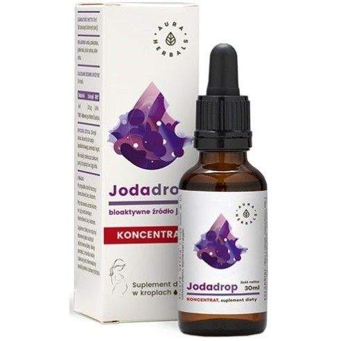 Aura herbals jodadrop 30 ml wspiera pracę tarczycy | aura herbals