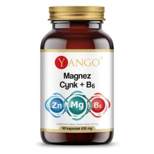 Yango magnez cynk b6 635 mg 90 k. odporność | yango