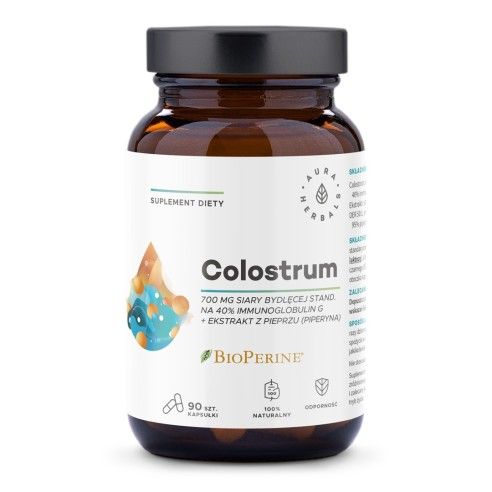 Colostrum 700 Mg + Bioperine®, Kapsułki 90 Szt. | Aura Herbals